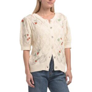 DRIFTWOOD JEANS cream Puff Sleeve X Strawberry Fields Cardigan